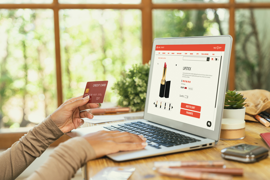 Shopping online for cosmetics